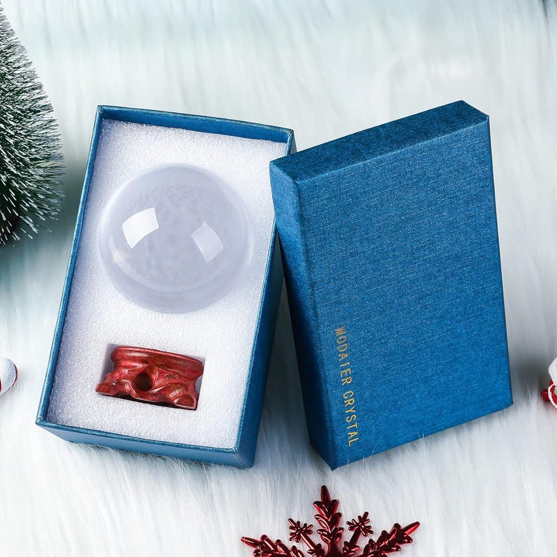 Modaier Crystal Ball 60mm with Wooden Stand and Gift Box for Magic,lensball Photography,Family Decorative,Fortune Teller,Feng Shui,Witchcraft,Witch Decor,and Halloween Decor - Image 4